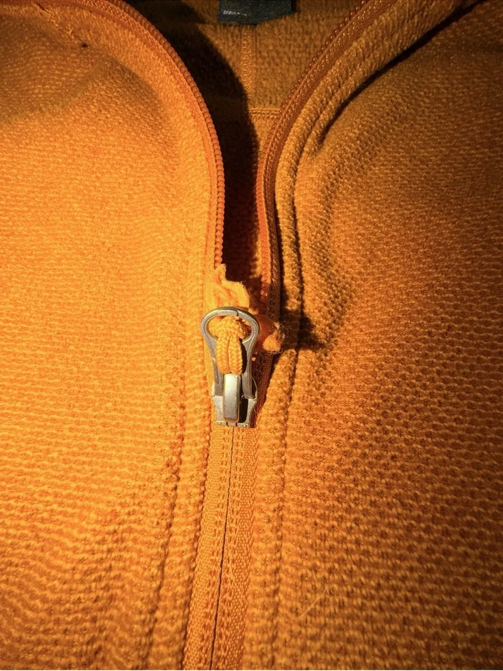 The North Face Men's 1/4 Quarter Zip Pullover  XL Burnt Orange Rust Fleece GOLD